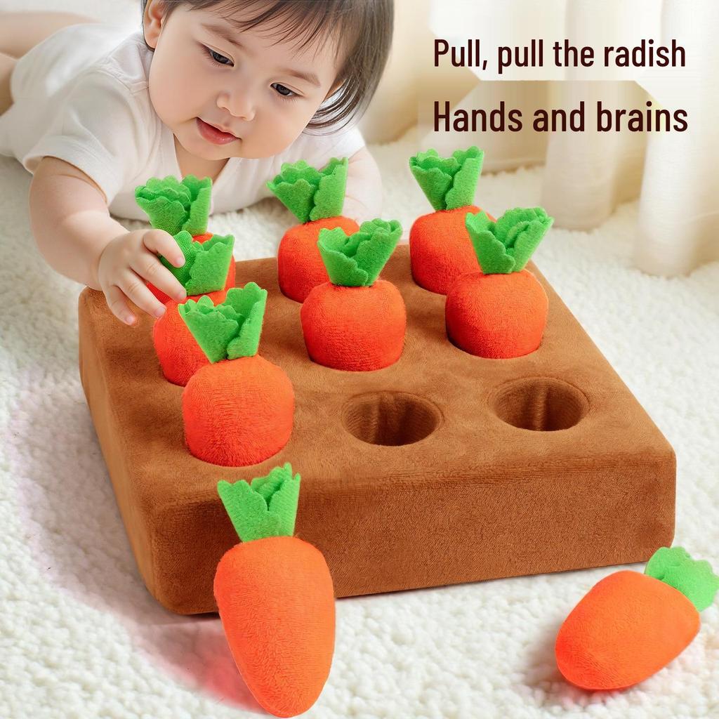Baby Pull Radish Toy: Early Learning & Motor Skills Training for 0-2 Years, Chewable for Infants 6+ Months