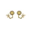 S925 Silver Needle Cat's Eye Stone Flower Stud Earrings - Elegant, Trendy, and Versatile Design for Women