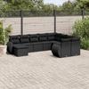 VidaXL Garden Lounge Set with Cushions 10 Pcs, Patio Sofas, Patio Furniture Set, Outdoor Furniture, Black 3221854