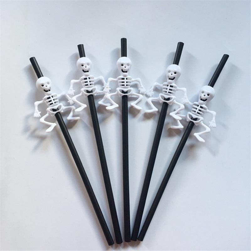 5pcs Halloween Pumpkin Straw Ghost Straws Halloween Decoration Straws Party Supplies Halloween Decorations for Home