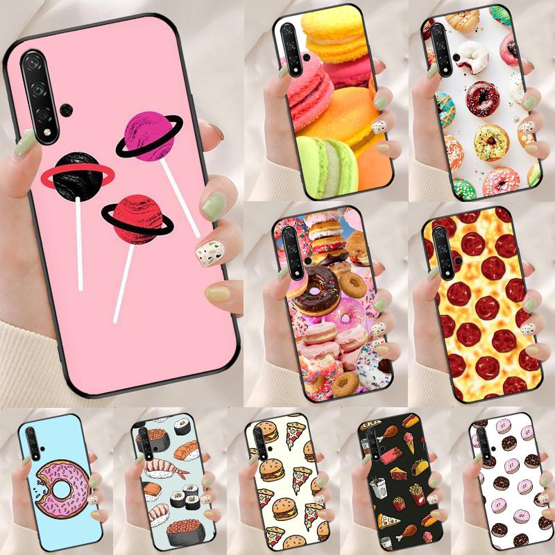 Pizza Sushi Food Donuts For Huawei Nova 8i 11i 12i 12s 9 10 SE Y90 Y60 Y70 Y72 Y61 Y91 P20 P30 P40 Lite P60 Pro Case