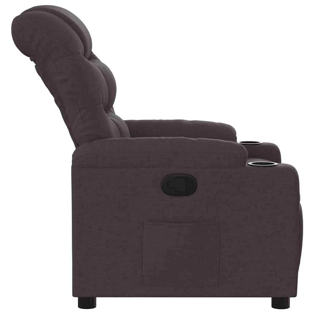 Relaxation Armchair Dark Brown Fabric