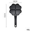 Heart-shaped Non-stick Maifan Stone Breakfast Pan with Four Holes for Eggs, Dumplings, and Hamburgers