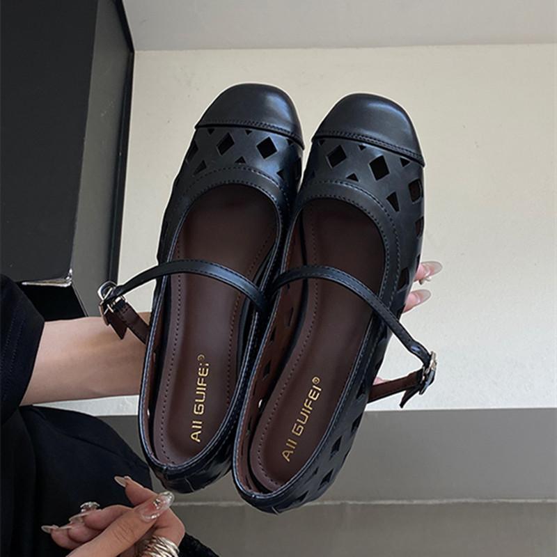 

Мода Bailamos 2025 Лето Бренд Женские Балетки Мода Плетение Ажурные Слипоны Мэри Джейн Балет Леди Балетки Мягкое Платье Одинарная Обувь 40 чёрный