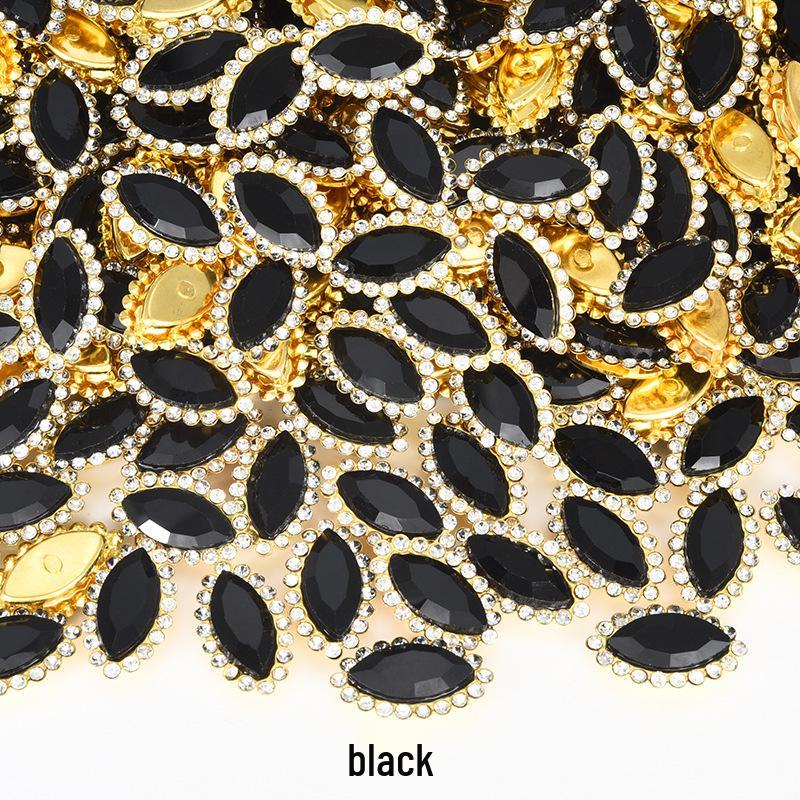 

Glass Marquise Claw Rhinestone Flower Buckle Hair Clip for DIY Jewelry and Wedding Dresses Marquise Sunflower 7x15mm