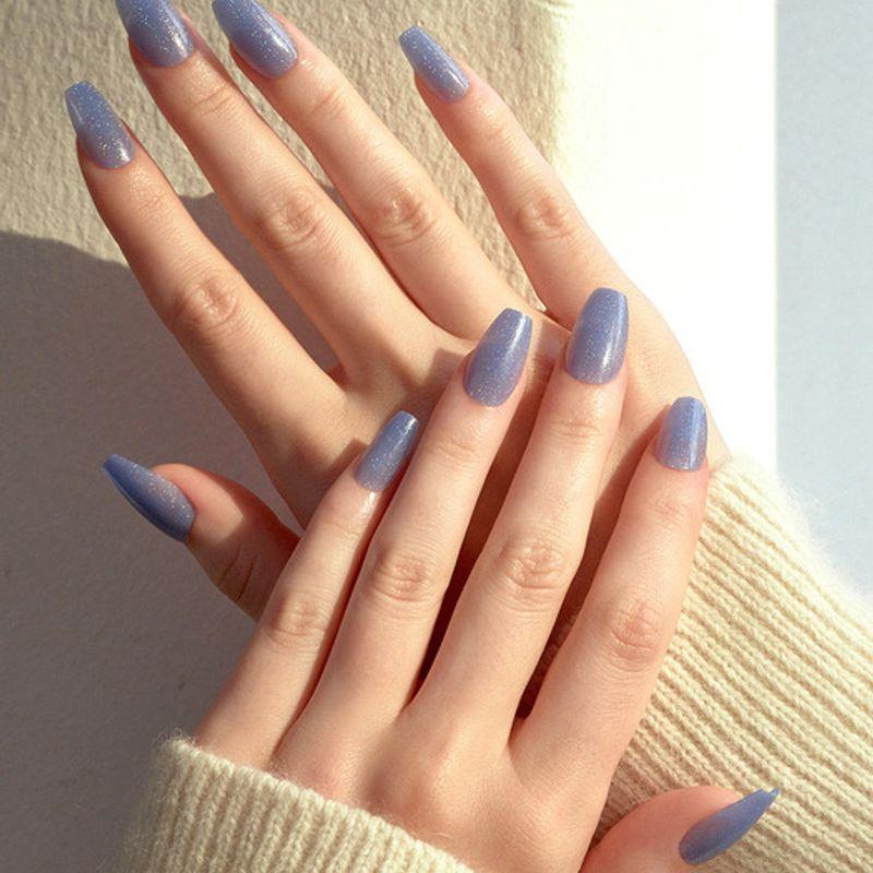 

MUZMAK Reusable Nail Tips Blue Lemonade (Coffin) single