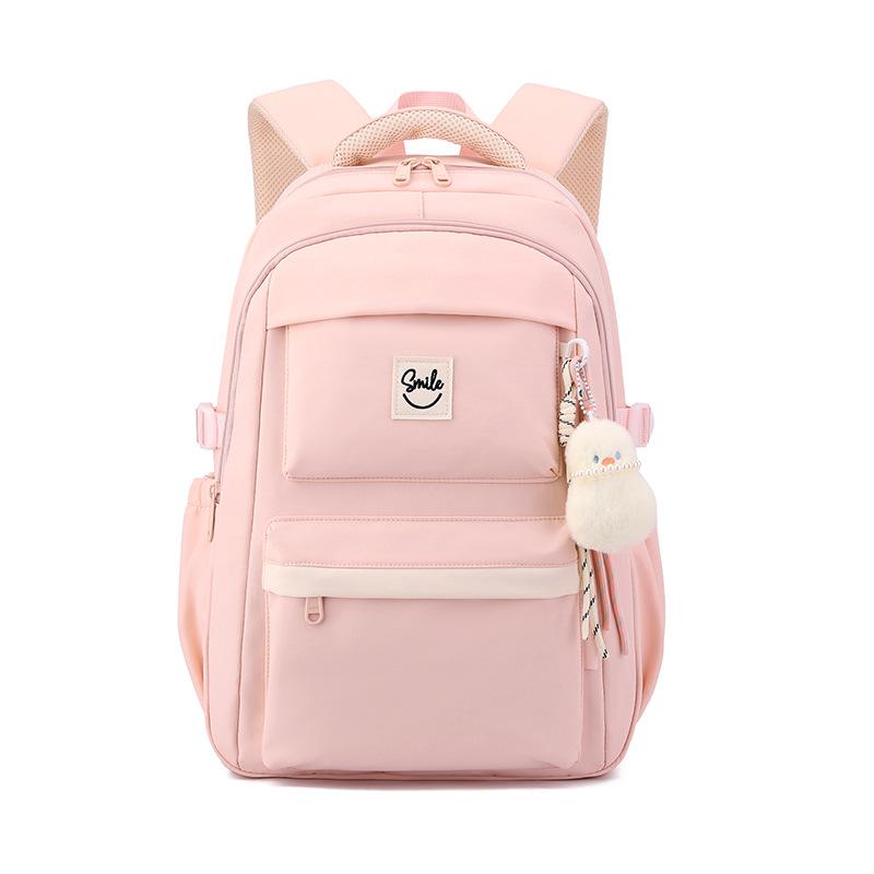 Elementary School Students  Smiling Backpack Lightweight Middle School Students school bag Large Capacity Travel Backpacks розовый