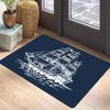 Navy Blue Anchor & Sailboat Print Carpet Mat Rug for Living Room Bedroom Indoor Home Decoration Modern Nautical Design Floor Mat