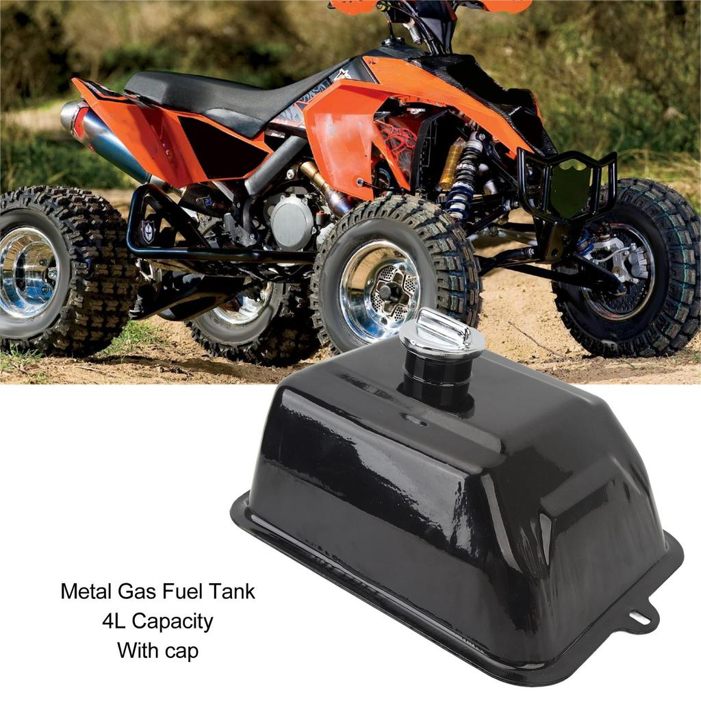 Metal Gas Fuel Tank 4L ATV Fuel Tank with Cap for 125cc 150cc 200cc 250cc Quad Dirt Bike