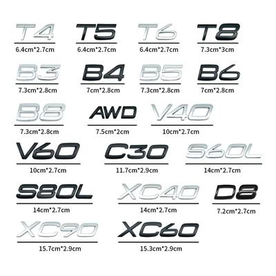 Emblemă T4 T5 T6 T8 AWD Autocolant Portbagaj Bara Față Mașină Pentru D2 D3 D4 D5 D6 D7 D8 V40 V60 XC40 XC60 XC90 C30 S60L S80L Accesorii