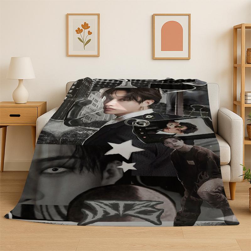 Kpop Bang Chan Stray Kids Muziek Flanellen Deken Zacht Warm Plaid voor Slaapkamer Woonkamer Bed Reizen Kamperen Picknick Cadeau