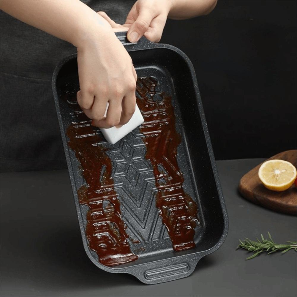 Large Capacity Grilling Pan Non-Stick Grilled Fish Plate Practical Grilled Fish Tray Outdoor