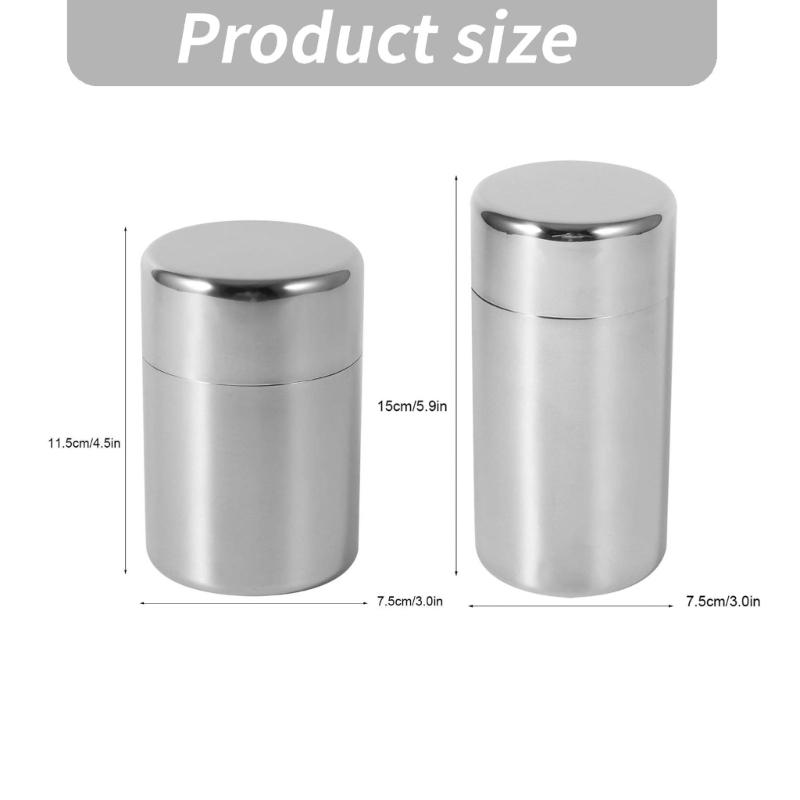 Metal Tea Canister with Rounded Lid for Loose Tea, Coffee and Kitchen Shelf Storage In Cupboards or Open Shelves