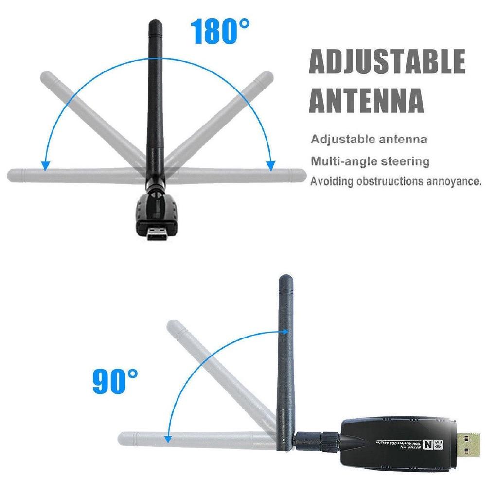 Usb 300mbps Wireless Wifi Adapter Dongle Network Lan Card 80211bgn Antenn W