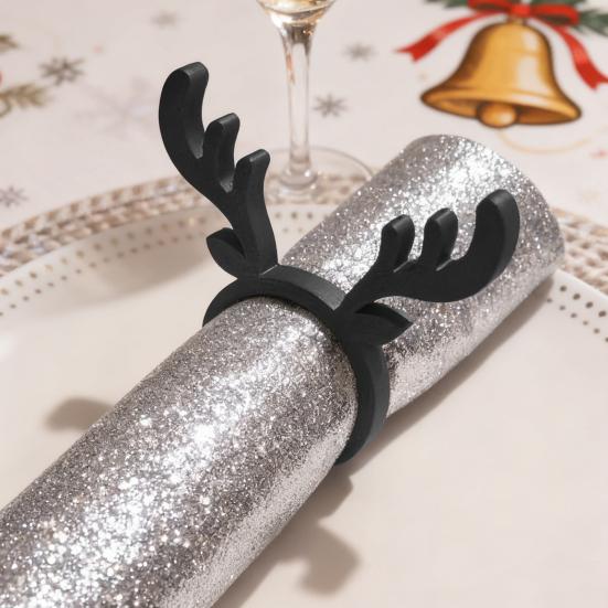 Reindeer Napkin Ring Christmas Napkin Holder 3D Printed Antler Napkin Ring for Holiday Parties Xmas Dinner Wedding Decor