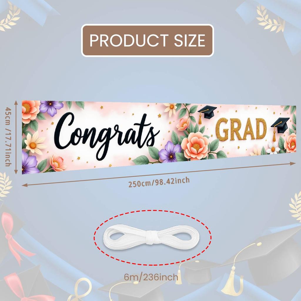 Grad Event Banner Graduation Caps Grad Party Background Senior Grad Backdrop Red And Blue For Graduation Ceremony Graduation