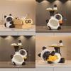 Multifunctional Resin Siamese Cats Statue Desktop Ornament for Key Storage Tray Decorative Display and Housewarming Gift