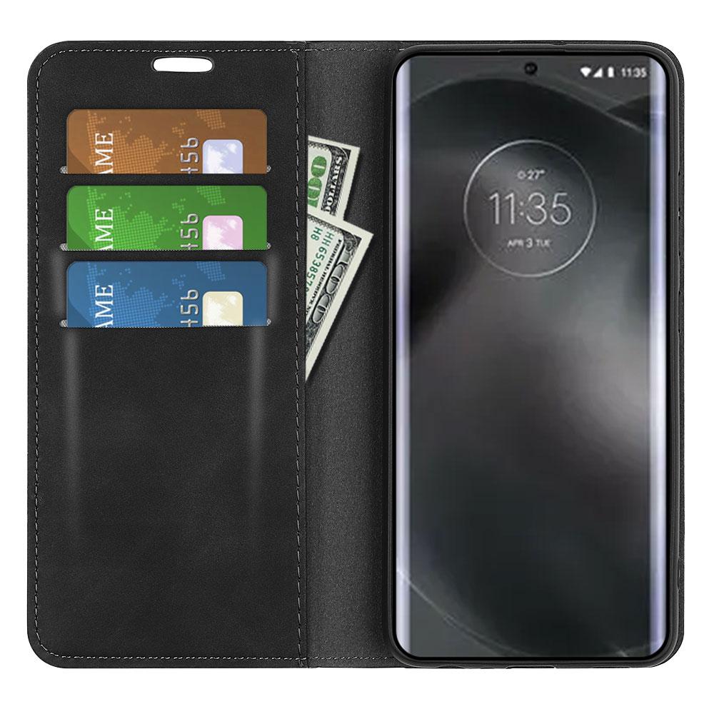 

For Motorola Edge 30 Neo 5G/Edge 30 Lite Skin-touch PU Leather Flip Wallet Cover Stand Magnetic Absorption Shockproof Phone Case Black