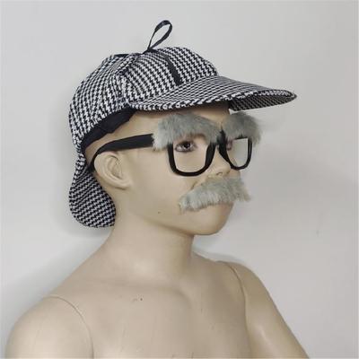 2 Pcs Smoked Pipes Deerstalker Hat Detective Costume Accessories Costume Pipe for Halloween Party Theme Parties