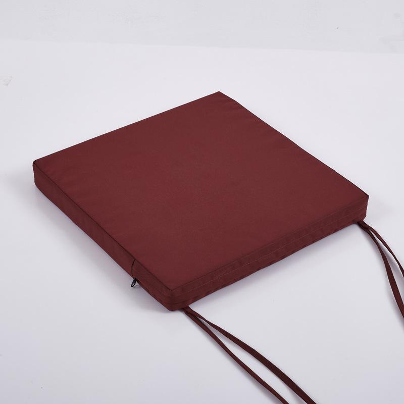 Solid Color Square Cushions Outdoor Waterproof Patio Cushions Striped with Binding Strap for Garden Sofa Chair Seats Decoration