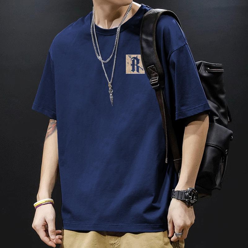 Cotton Short Sleeve T Shirt black white Fashion All Match Breathable Summer Sport T-shirt Men Top