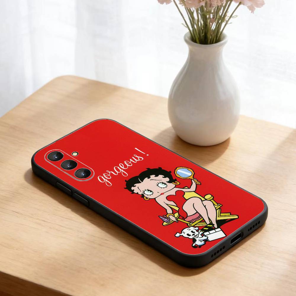 Y-BettyS-Cute-t-Boops Phone Case For Samsung Galaxy A73,A21s,A22,A31,A52,A53,A71,A41Soft Black Shell