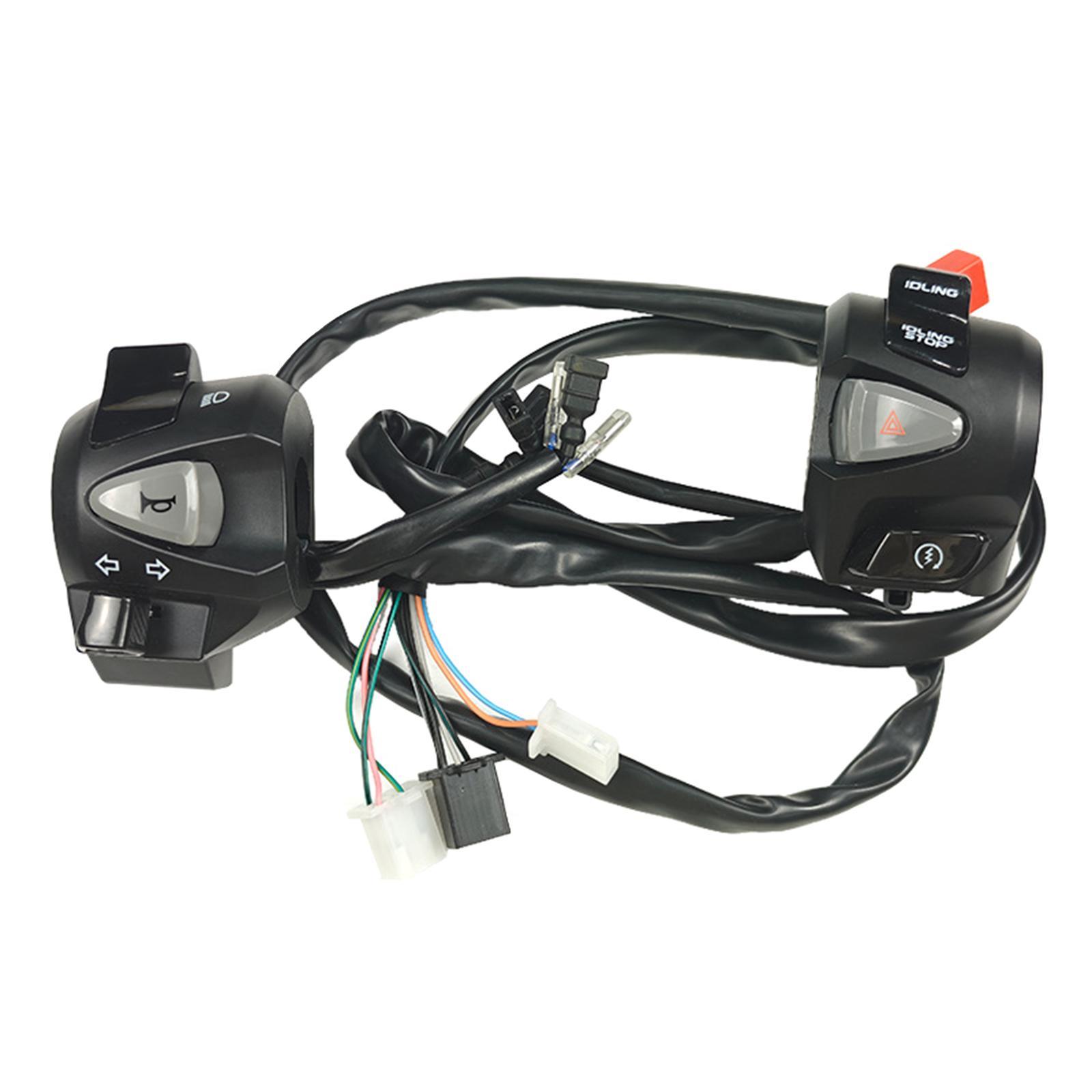 

7/8 22 мм мотоциклетные переключатели управления рулем для PCX кнопка звукового сигнала поворотник противотуманный переключатель сменные аксессуары чёрный