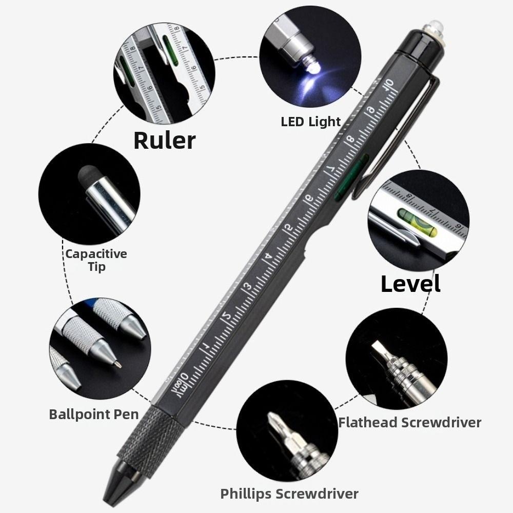 9 in 1 Ballpoint Pen Portable Measure Technical Ruler Handheld Screwdriver Tool  Carpenter Work