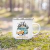 Adventure Day Caravan Printed Camper Mugs Camping Enamel Mug Campfire Party Beer Juice Cup Mountain Handle Cups Gifts for Camper