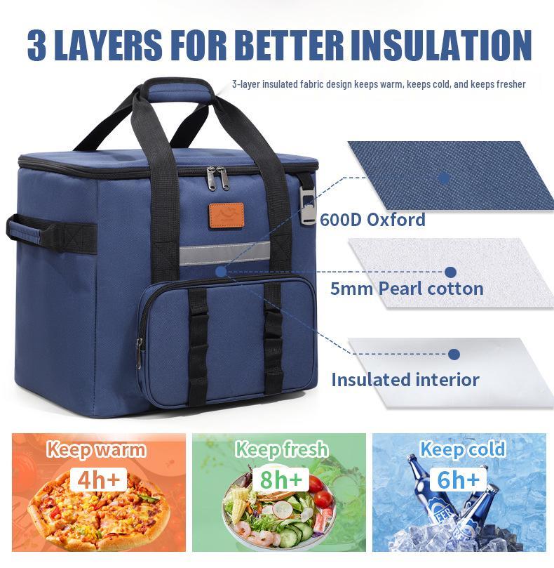 Large Capacity Insulated Cooler Bag for Camping, Picnics & Lunch