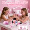 Kids Washable Makeup Girl Toys - Kids Nail Art Kit for Girl, Real Make Up Set, Little Girls Makeup Kit for Toddler Kid Children