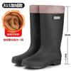 High tube rain shoes water boots thickened fashion waterproof and non-slip water shoes rubber shoes rain boots velvet adult women's thermal overshoes
