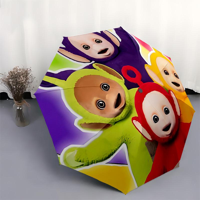 Teletubbies, Characters Automatic Opening and Closing, 8 rib Structure Portable Umbrella, Suitable for Men and Women in All Seasons  Perfect