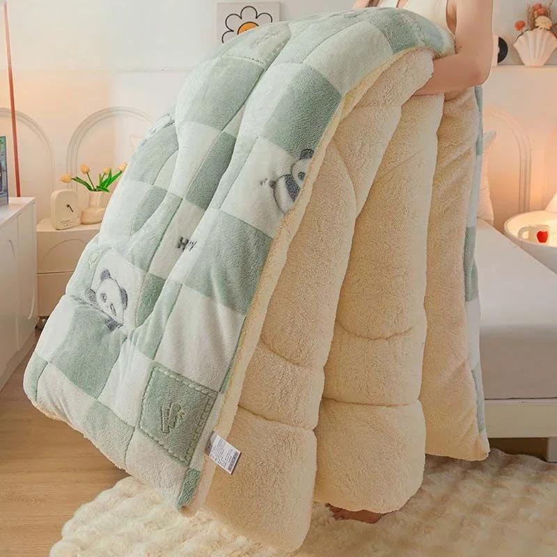 Snowflake Velvet Comforter Fine And Delicate Lamb Wool Quilt Core Dormitory Adults And Children Machine Washable Thick Blankets