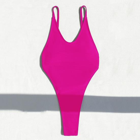 Women Sexy Monokini V-Neck Sleeveless Swimsuit Backless Design Figure-Enhancing Fit One-piece Bikini