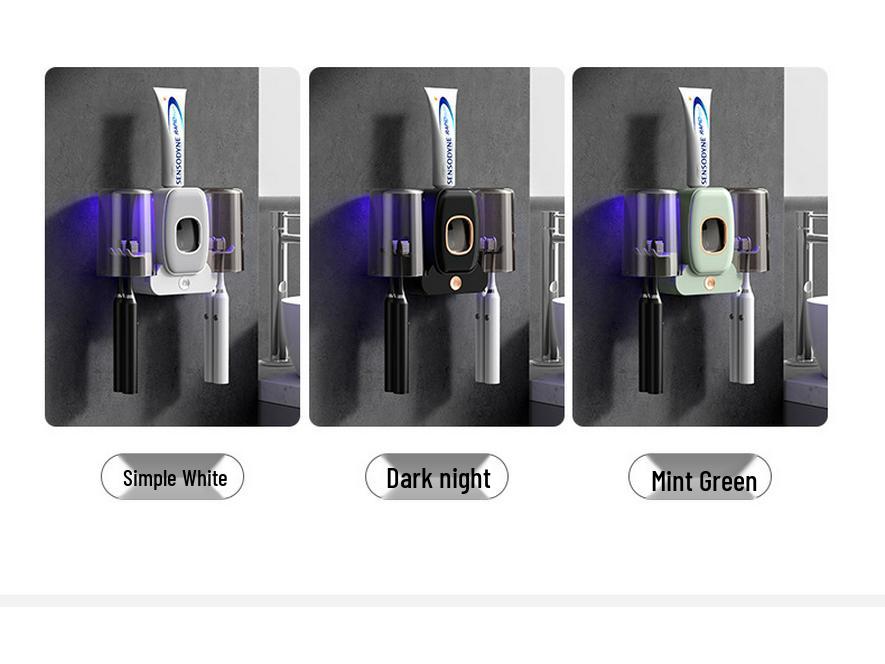 Chytrý UV držák na zubní kartáčky a automatický dávkovač zubní pasty s dvojitými kelímky