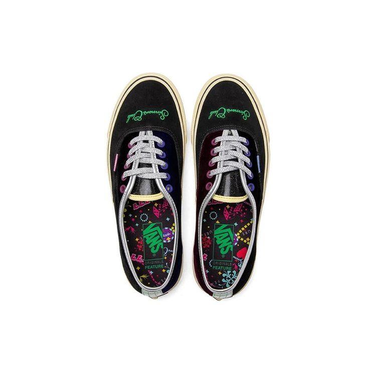 Vans X Feature Authentic LX Sinners Club Part 2 Synthetic Leather Comfortable Low Top Skateboard Shoes Unisex Black VN0A45JJ03E