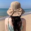 Korean Version of Outdoor Travel Foldable Breathable Sun Protection Bow Fisherman Hat Hat Women Summer New Knit Sun Protection