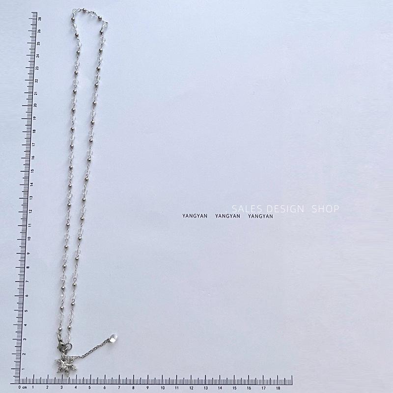 Elegant Rotatable Zircon Snowflake Pendant Necklace - High-End Luxury Clavicle Sweater Chain