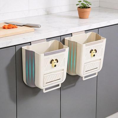 Foldable Hanging Garbage Bin - Large Capacity, Household Cabinet Door Storage For Kitchen, Bathroom & Toilet