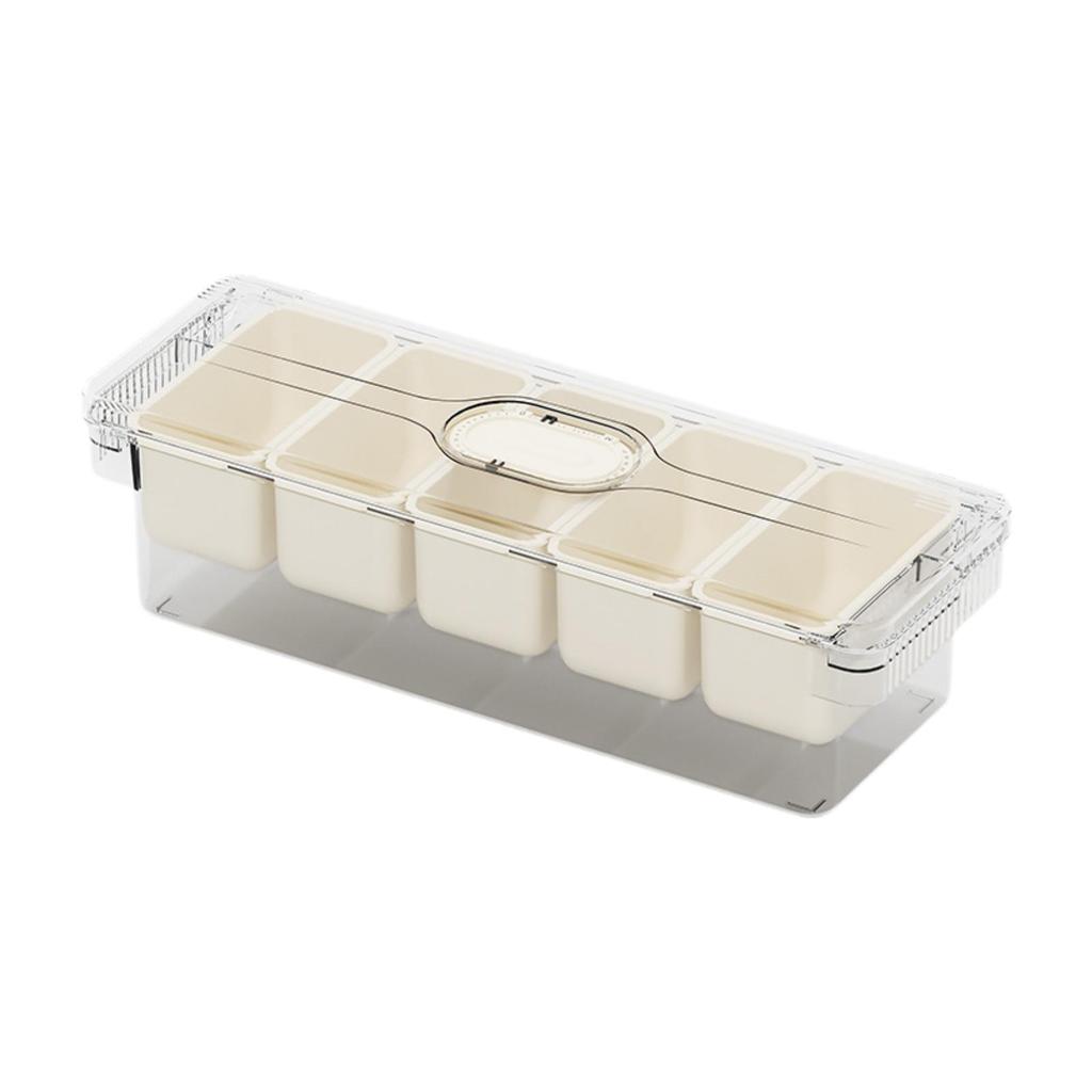 Divided Serving Tray with Lid and Handle Portable Veggie Tray Travel Food Storage Container Snack Platter for Candy Nuts Popcorn