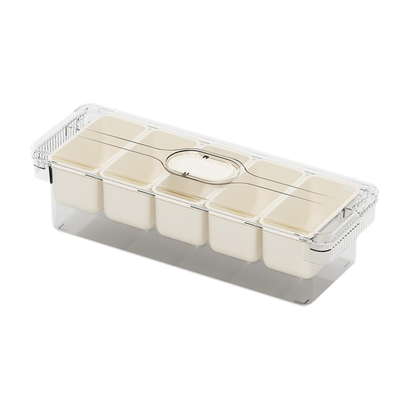 Divided Serving Tray Fruit Storage Container Snack Box Portable Clear 5