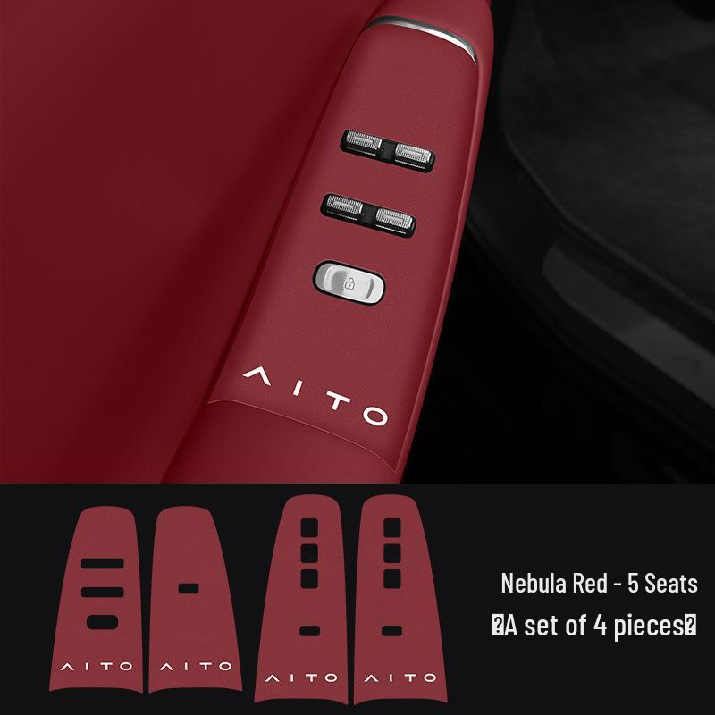 Compatible Leather Protection Sticker for Huawei AITO New M7/M8 Car Window Lifter Panel and Door Button (26 Models)