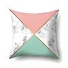 Polyester Pillow Case Nordic Ins Style Marble Geometric Printed Peach Leather Velvet Living Room Sofa Pillow Case