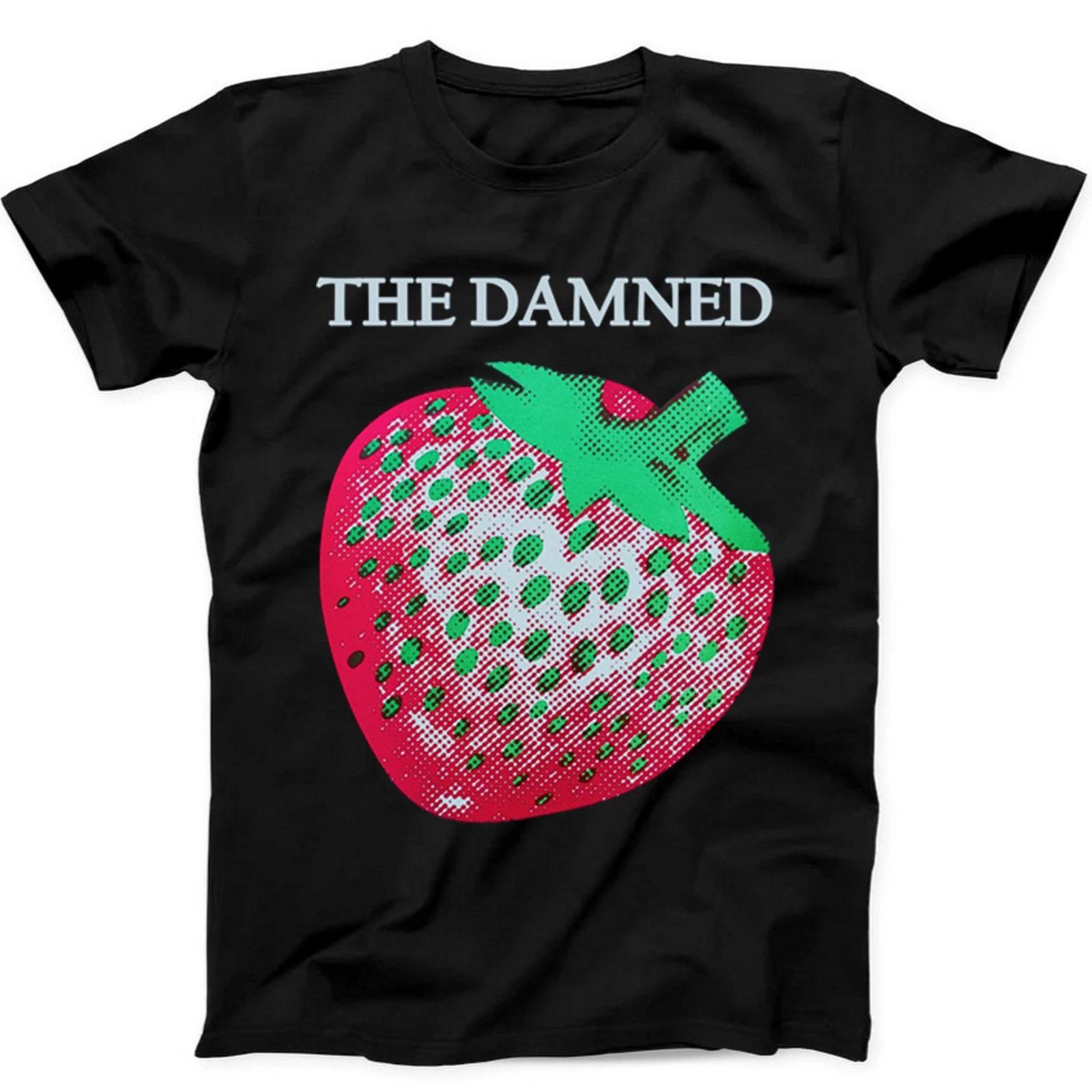 The Damned Strawberries Punk Rock Music Gift Black T Shirt 244 XL