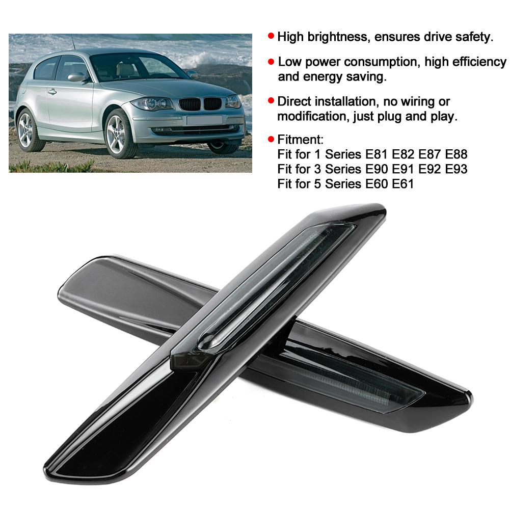 2pcs LED Turn Signal Fender Side Marker Light High Brightness Fit for E81 E82 E90 E60 E61