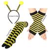 Bee Costume Set Bee Ear Headband Tutu Skirt Sleeve Sunglass Strip Sock for Kids Adult Halloween Christmas Animal Cosplay