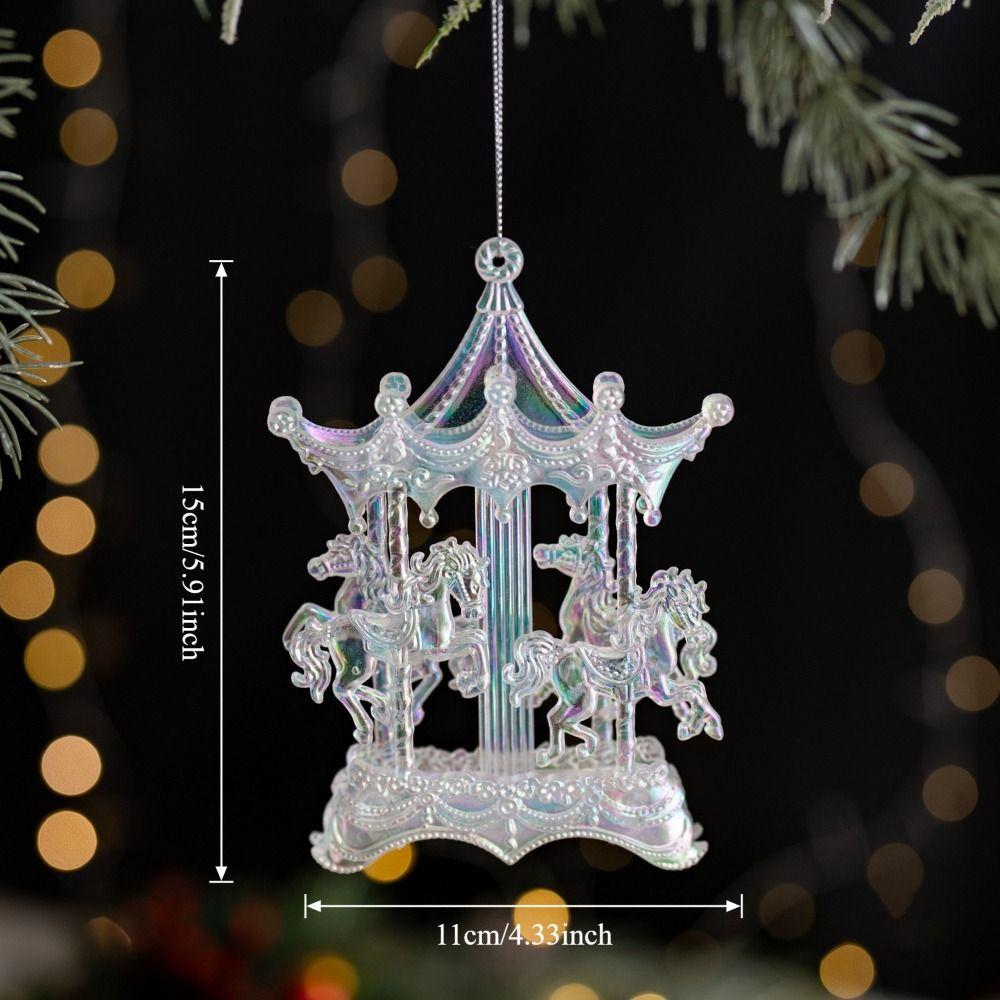 Acrylic Christmas Crystal Pendants Transparent Crystal Clear Xmas Tree Ornament Snowflake Design Glitter Hanging Ornaments
