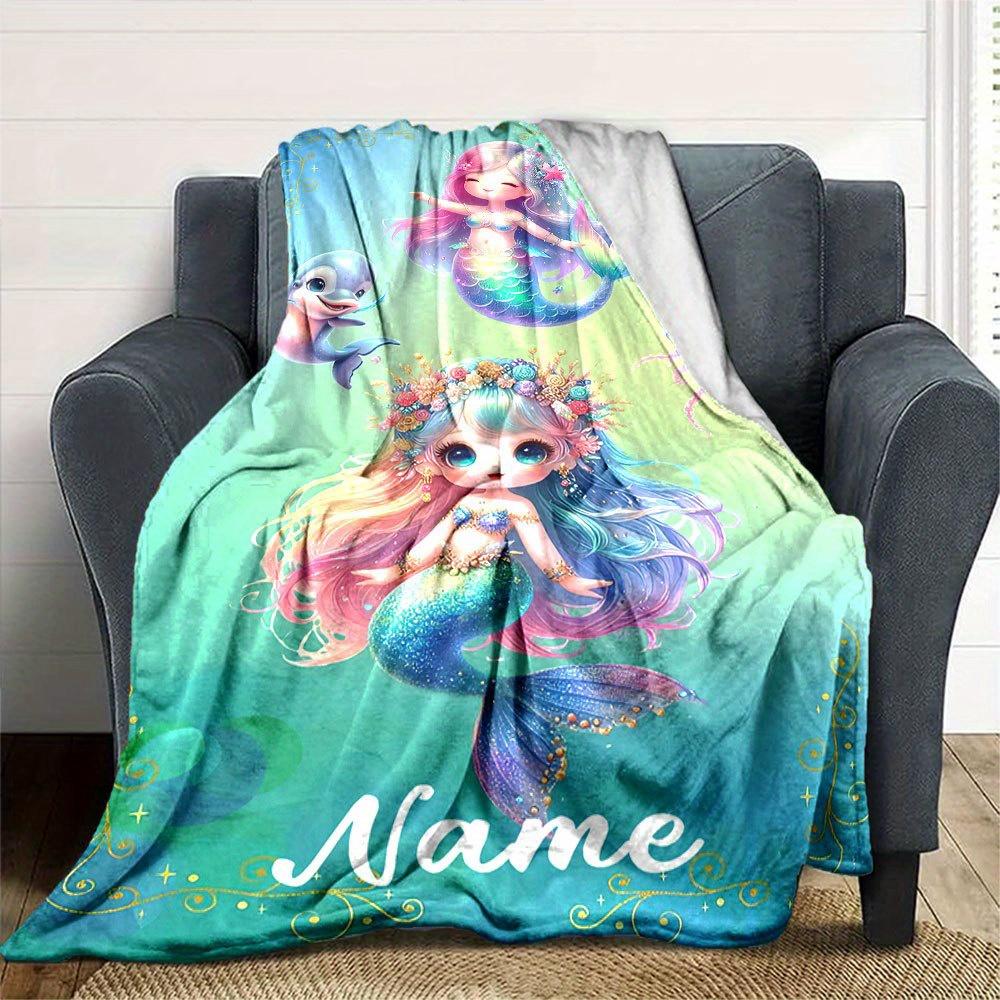 Magical Mermaid And Friends Sea Life Theme Blanket Perfect Home Decor Gift For Adults T49