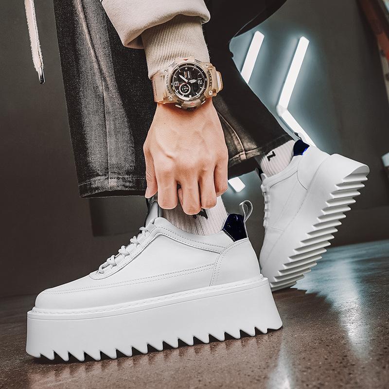 

Белые туфли для доски мужские корейские версии модные маленькие белые туфли с толстой подошвой внутри увеличивающие рост мужские туфли осенние новые повседневные туфли с низким верхом мужские 39